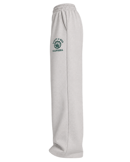 California Emblem Wide Sweatpant - Heather Gray/Forest
