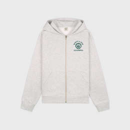 California Emblem Zip Hoodie - Heather Gray/Forest
