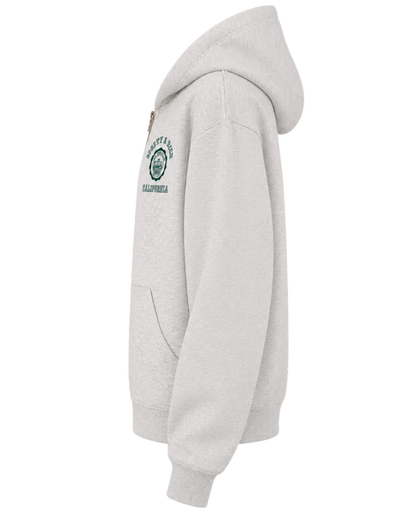 California Emblem Zip Hoodie - Heather Gray/Forest