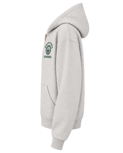 California Emblem Zip Hoodie - Heather Gray/Forest