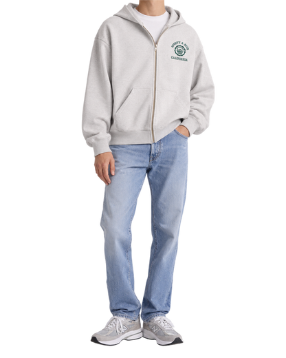 California Emblem Zip Hoodie - Heather Gray/Forest