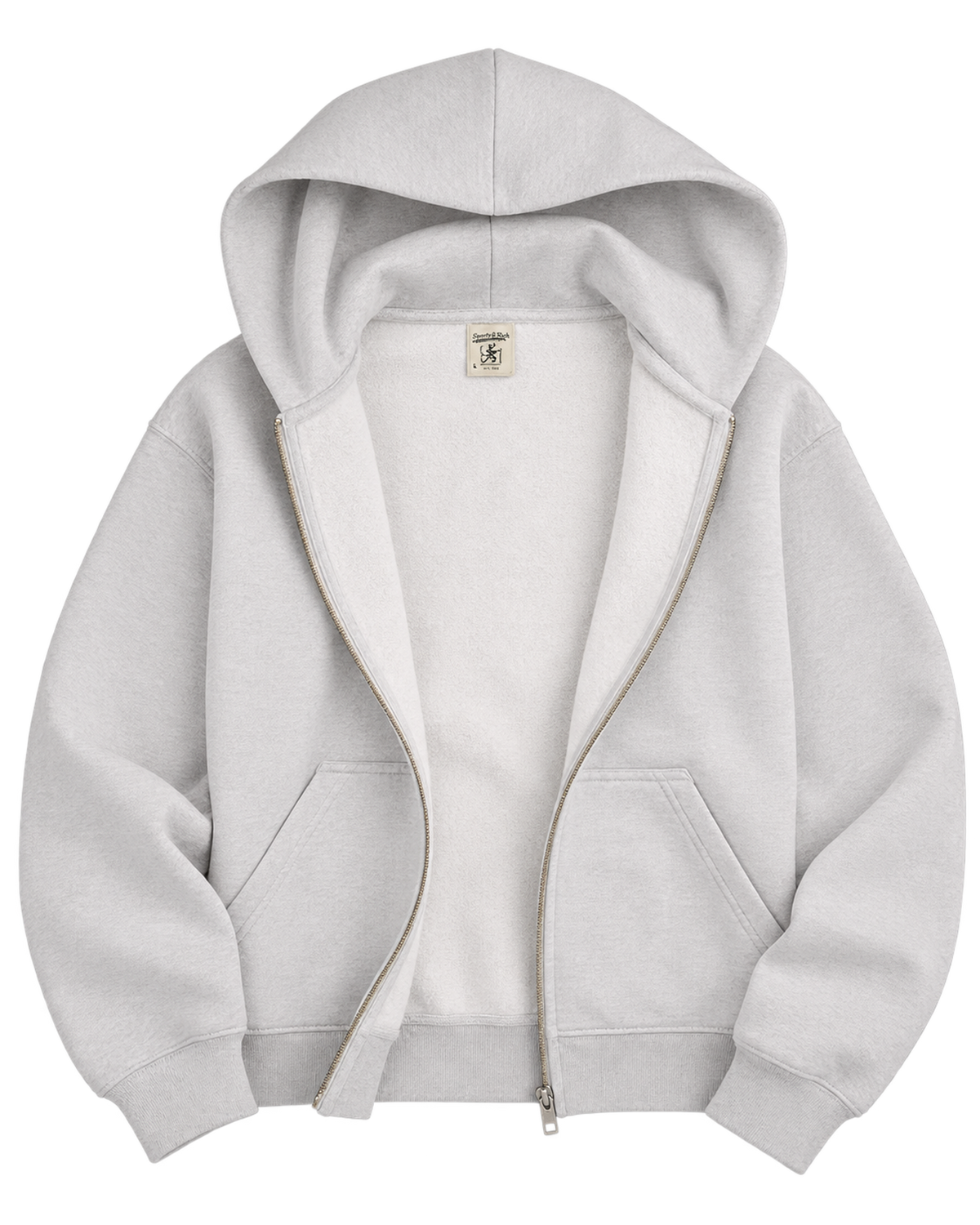 California Emblem Zip Hoodie - Heather Gray/Forest