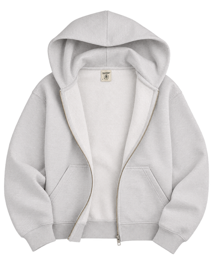 California Emblem Zip Hoodie - Heather Gray/Forest