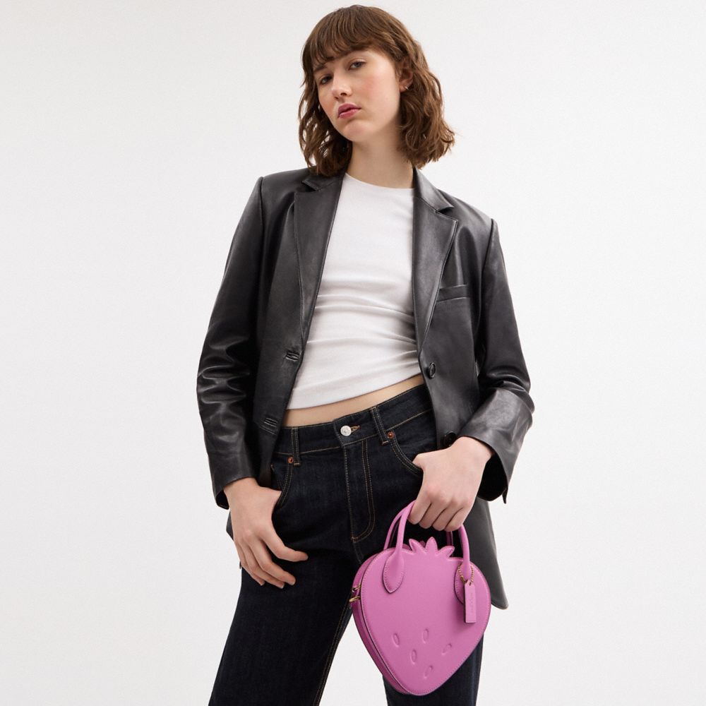 Strawberry Bag In Regenerative Leather