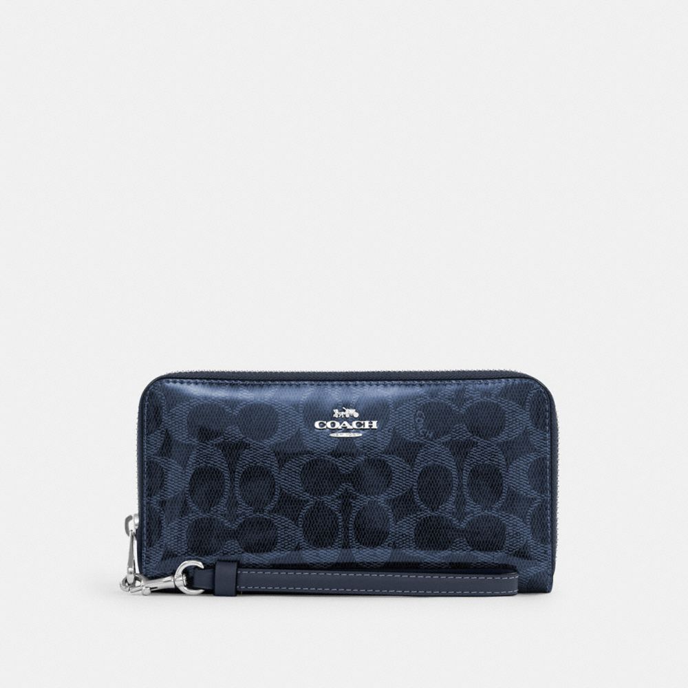 Long Zip Around Wallet In Signature Canvas