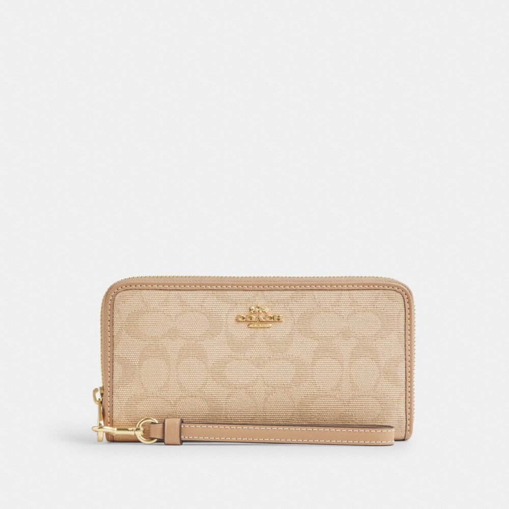 Long Zip Around Wallet With Signature Canvas