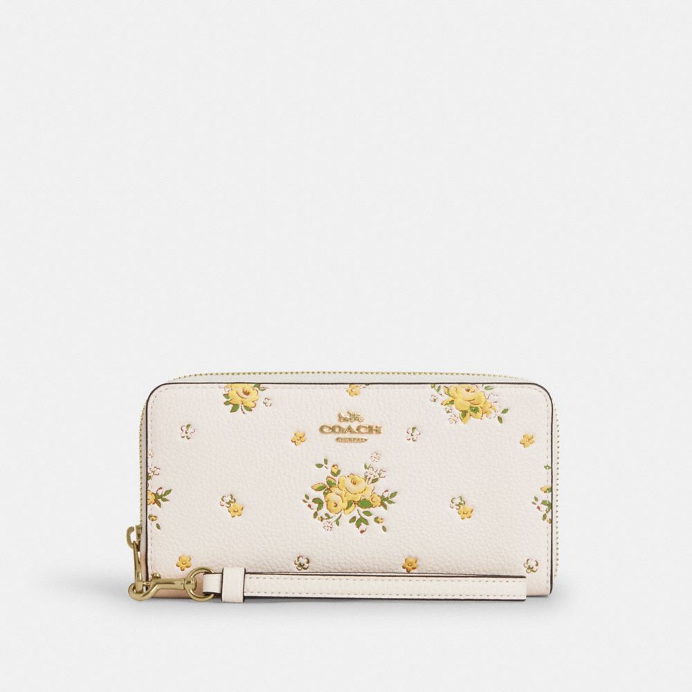 Long Zip Around Wallet With Floral Print