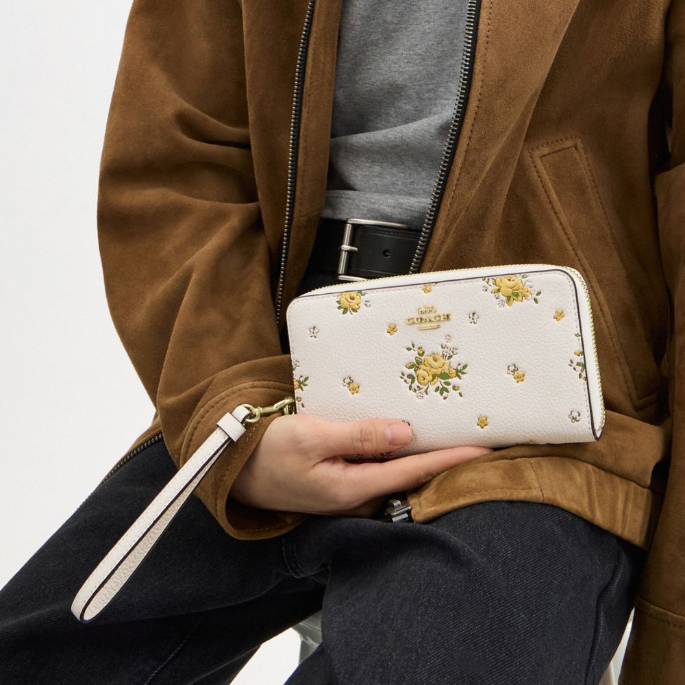 Long Zip Around Wallet With Floral Print