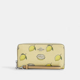 Long Zip Around Wallet With Lemon Print