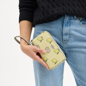 Long Zip Around Wallet With Lemon Print