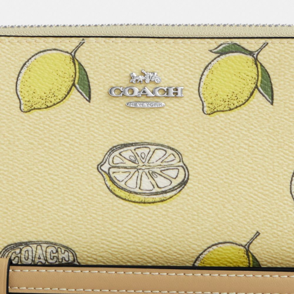 Long Zip Around Wallet With Lemon Print