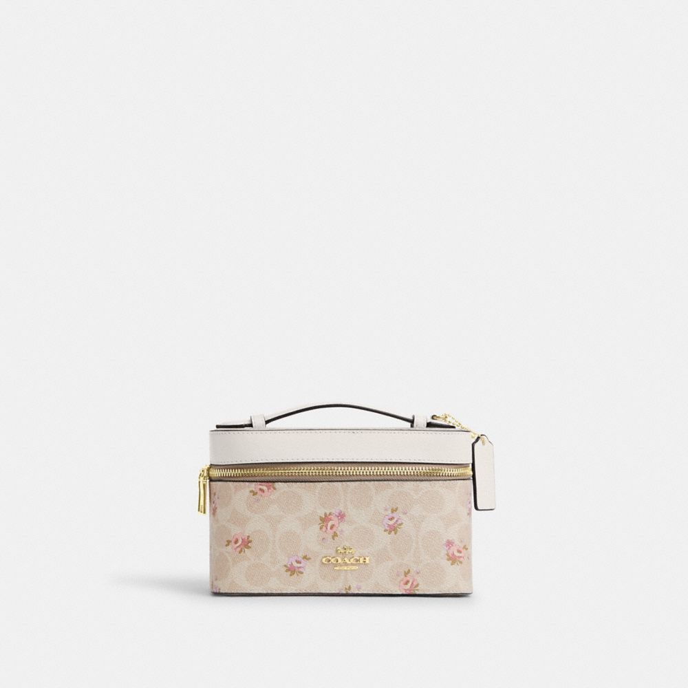 Cosmetic Case In Signature Canvas With Floral Print