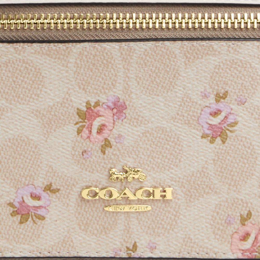 Cosmetic Case In Signature Canvas With Floral Print