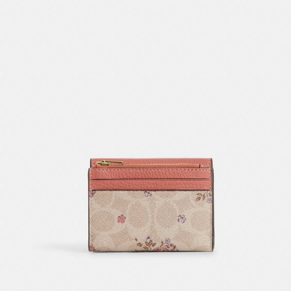 Card Holder Wallet In Signature Canvas With Floral Print