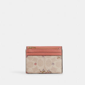 Card Holder Wallet In Signature Canvas With Floral Print