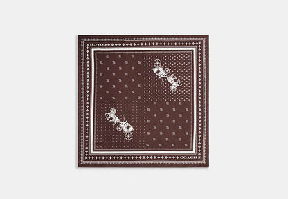 Horse And Carriage Dot Print Silk Bandana