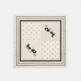 Horse And Carriage Dot Print Silk Bandana