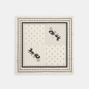 Horse And Carriage Dot Print Silk Bandana
