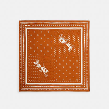 Horse And Carriage Dot Print Silk Bandana