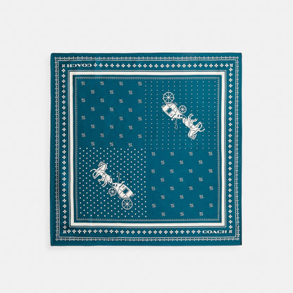 Horse And Carriage Dot Print Silk Bandana