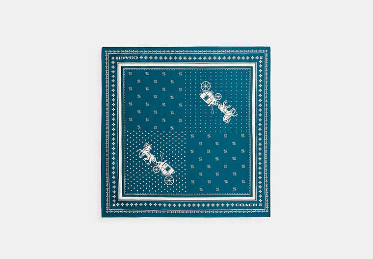Horse And Carriage Dot Print Silk Bandana