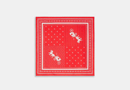 Horse And Carriage Dot Print Silk Bandana