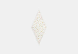 Tossed Floral Print Silk Diamond Scarf