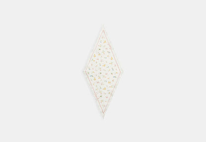 Tossed Floral Print Silk Diamond Scarf