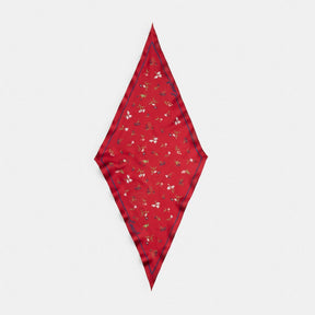 Tossed Floral Print Silk Diamond Scarf