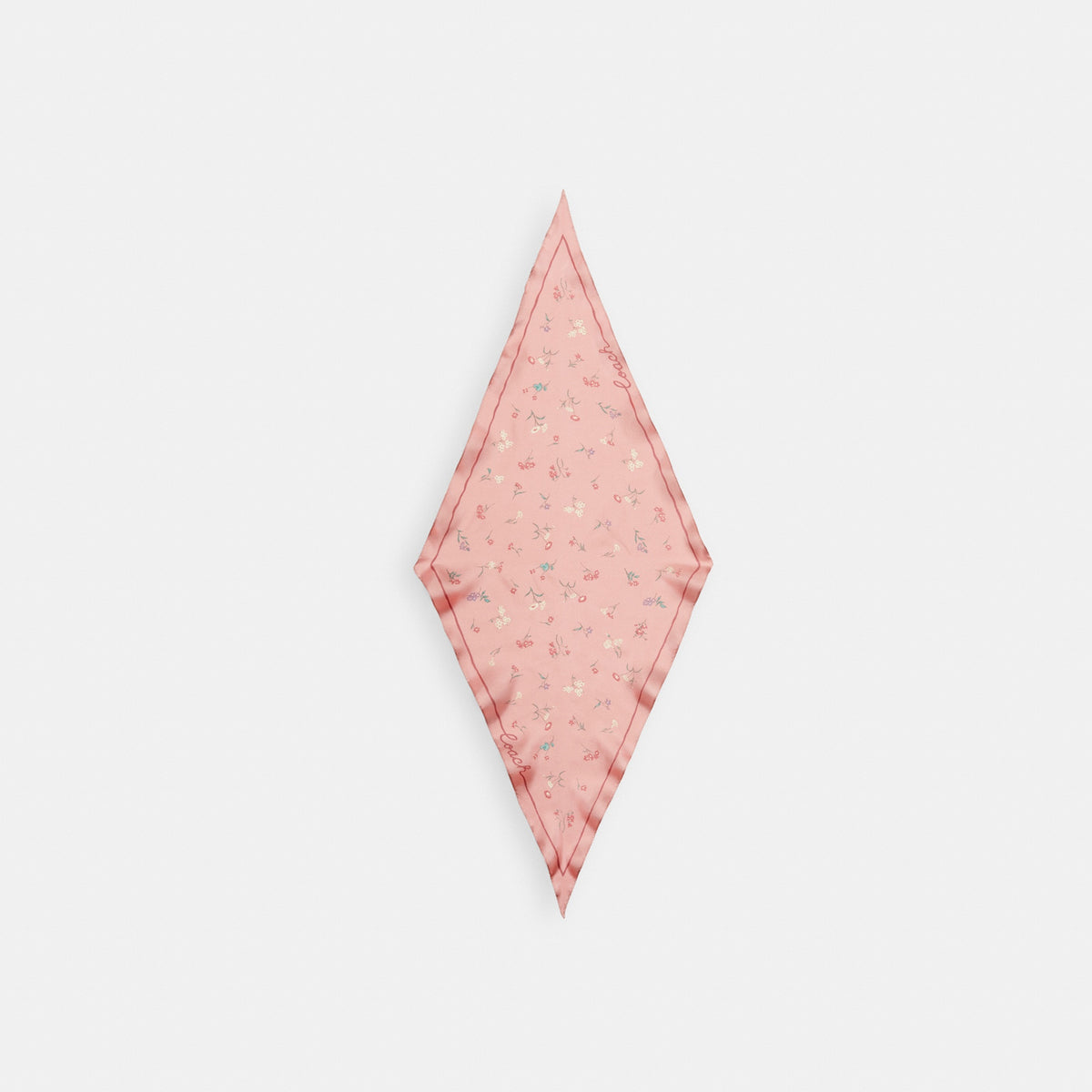 Tossed Floral Print Silk Diamond Scarf