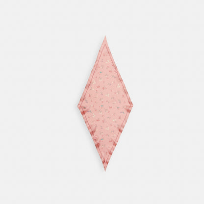 Tossed Floral Print Silk Diamond Scarf