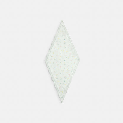 Tossed Floral Print Silk Diamond Scarf