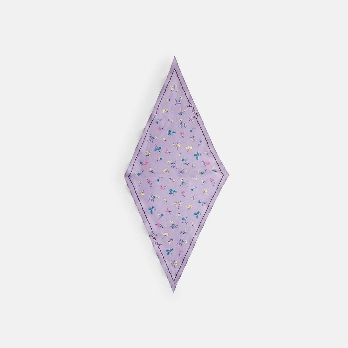 Tossed Floral Print Silk Diamond Scarf