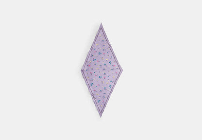 Tossed Floral Print Silk Diamond Scarf