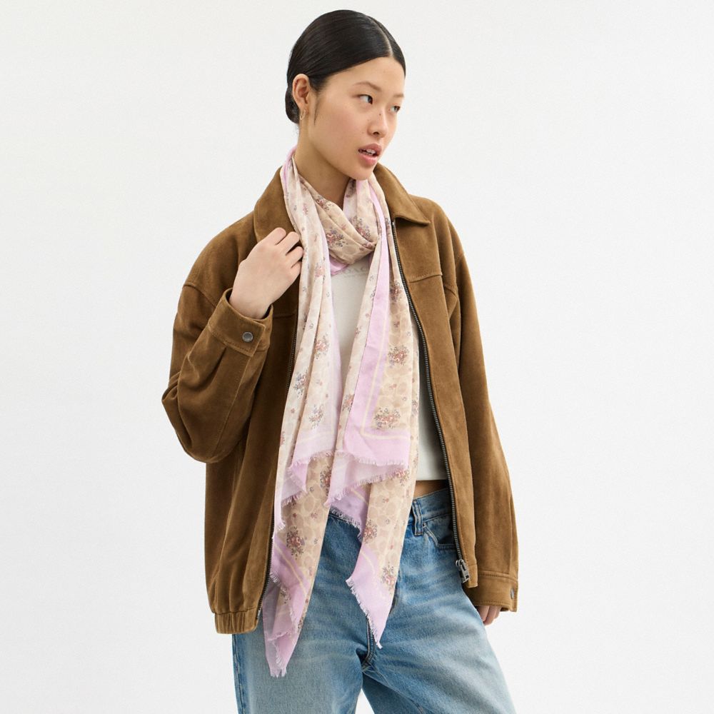 Signature Spring Blossom Print Oblong Scarf
