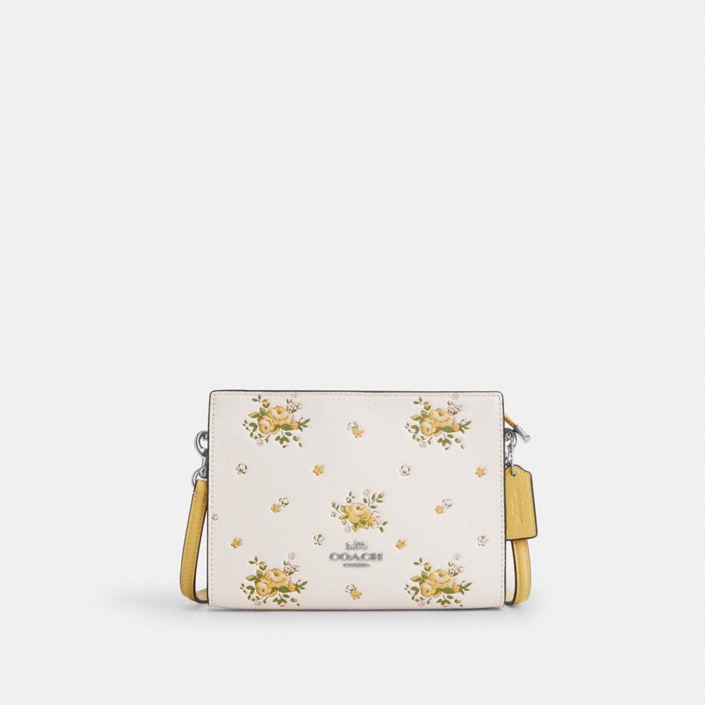 Slim Crossbody Bag With Floral Print