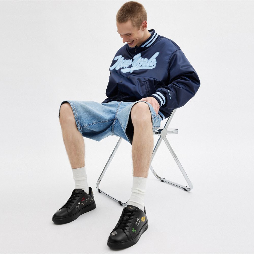 High Line Sneaker With Sketch Print