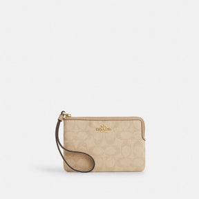 Corner Zip Wristlet With Signature Canvas