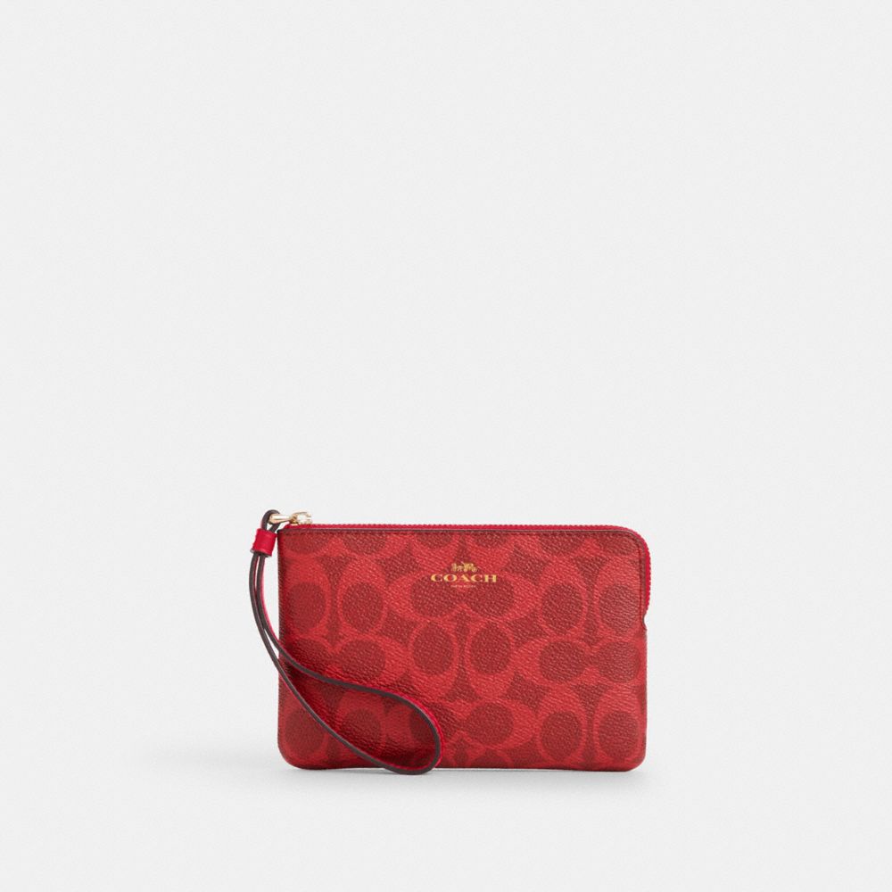 Corner Zip Wristlet In Signature Canvas
