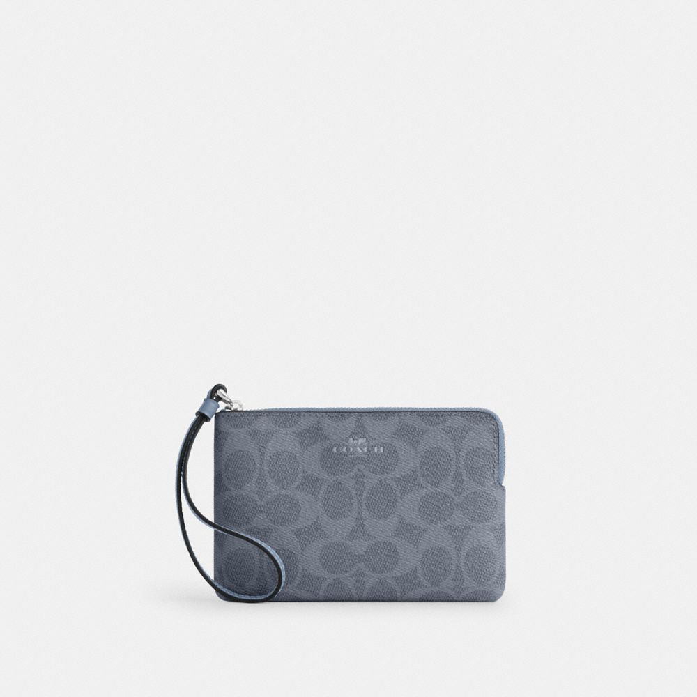 Corner Zip Wristlet In Signature Canvas