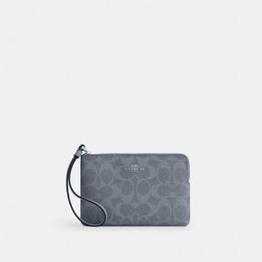Corner Zip Wristlet In Signature Canvas