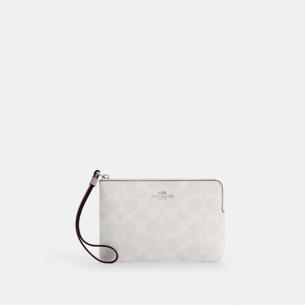 Corner Zip Wristlet In Signature Canvas