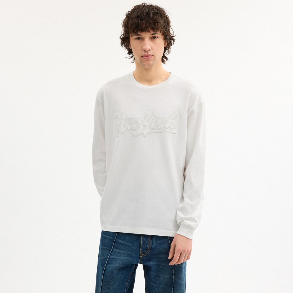 New York Long Sleeve T Shirt In Organic Cotton