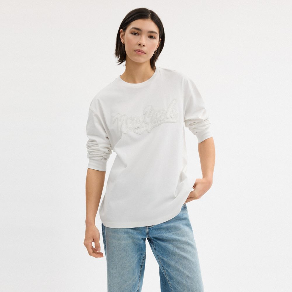 New York Long Sleeve T Shirt In Organic Cotton
