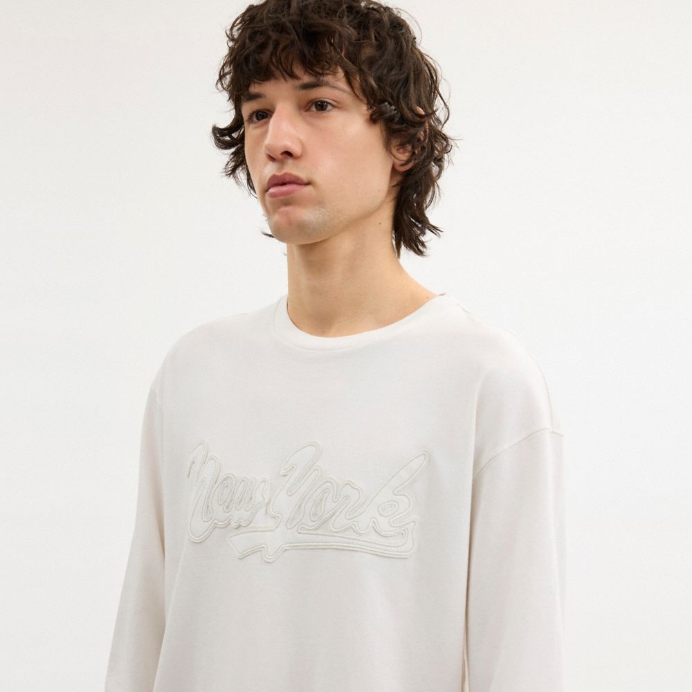 New York Long Sleeve T Shirt In Organic Cotton
