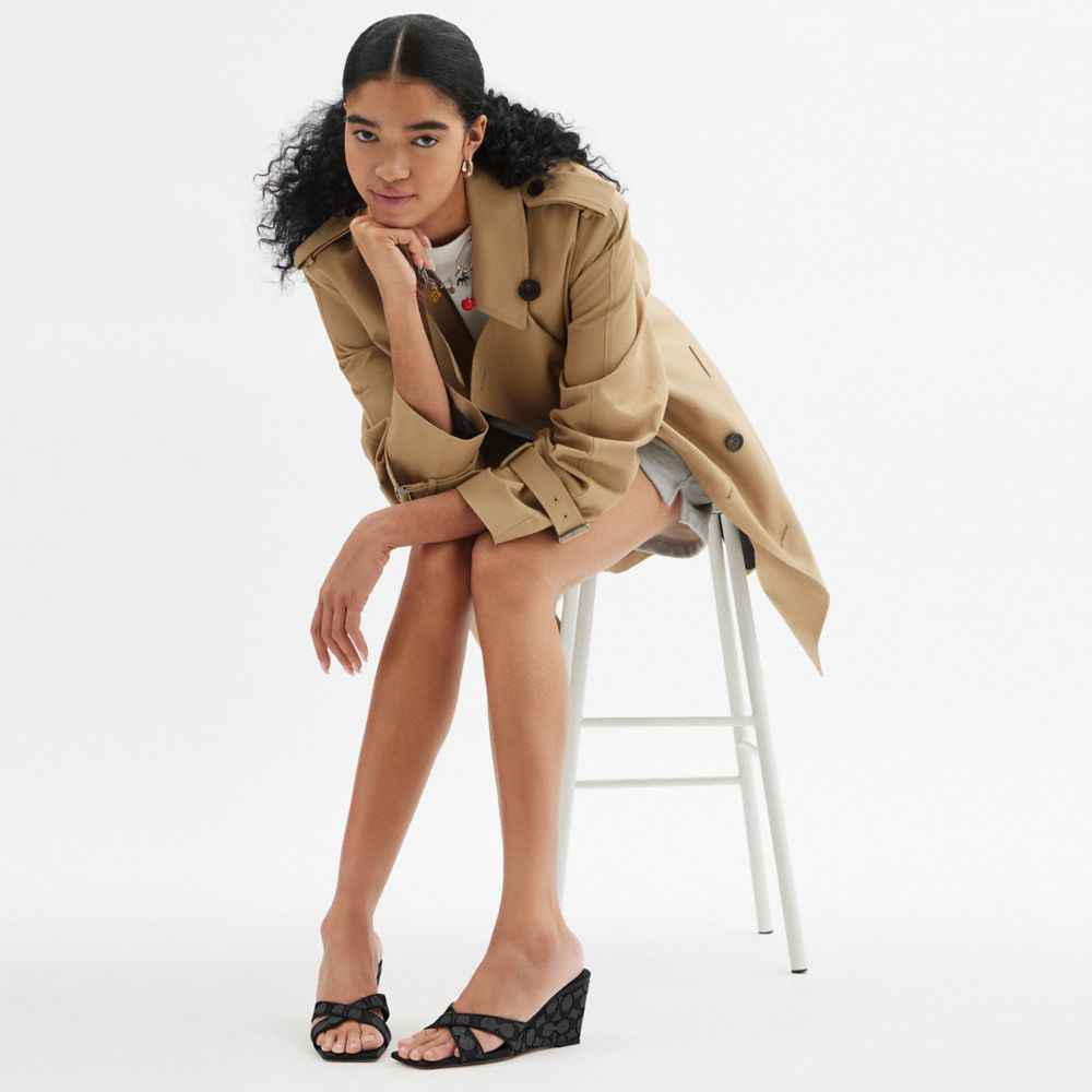 Wedge Sandal In Signature Jacquard