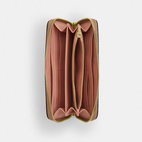 Long Zip Around Wallet In Signature Canvas With Floral Print