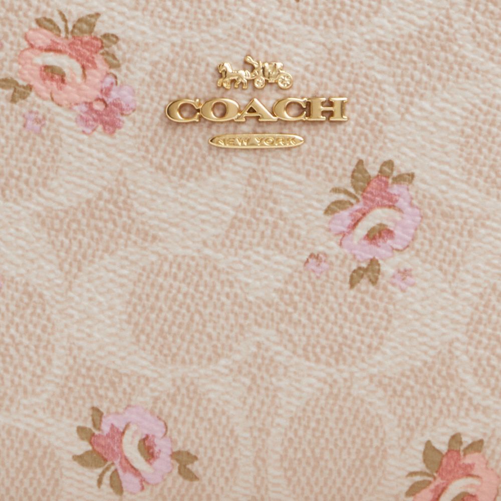 Snap Wallet In Signature Canvas With Floral Print
