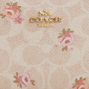 Snap Wallet In Signature Canvas With Floral Print