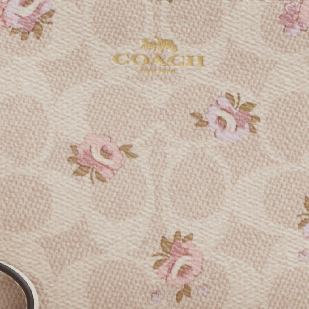 Corner Zip Wristlet In Signature Canvas With Floral Print
